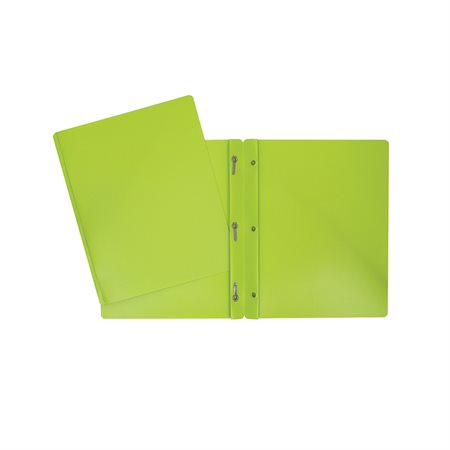 Portfolio poly vert pâle avec attaches (Duo-tang) 