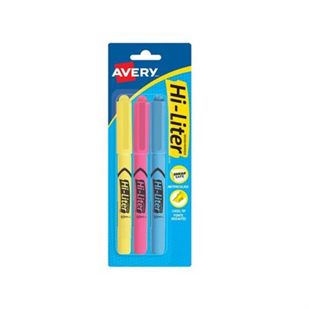 Surligneurs HI-LITER Avery® - Paquet de 3 couleurs assorties