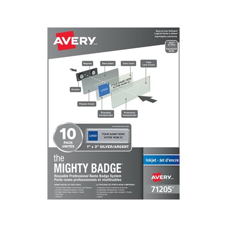 Badges magnétiques réutilisables professionnels Avery®