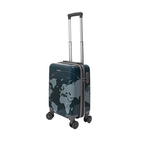 Black  'World Map' Cabin Suitcase