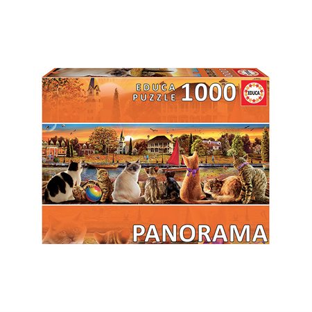 1000 pieces Panorama puzzle - Cats on the Quay